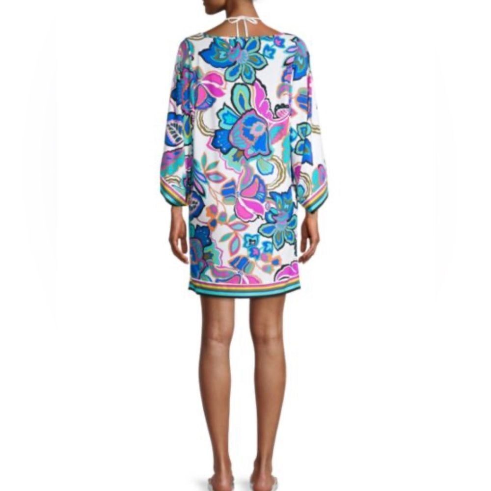 TRINA TURK Mandalay Floral 3/4 Sleeve Coverup Tunic Size L - Picture 2 of 9